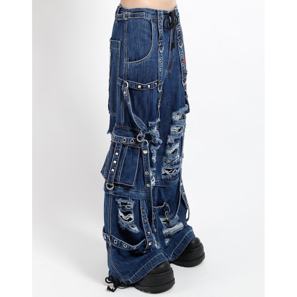 Tripp NYC Tripp NYC - Shredder Denim Strap Weite Hose - Blau Tripp NYC Tripp NYC - Shredder Denim Strap Weite Hose - Blau